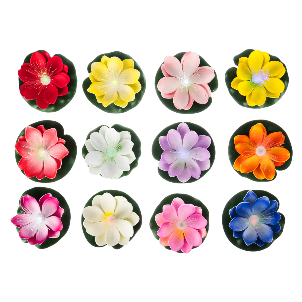 Фигурка прудовая "Лилия" 10см с подсветкой, LR44*3