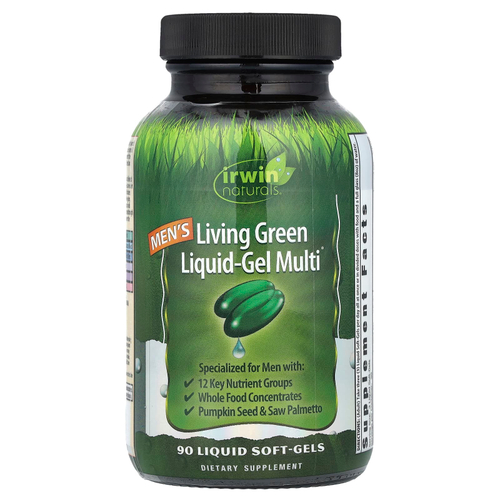 Irwin Naturals, Men's Living Green Liquid-Gel Multi®, 90 мягких таблеток