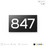 Номер на дверь 847, табличка на дверь для офиса, квартиры, кабинета, аудитории, склада, черная 120х70 мм, Айдентика Технолоджи