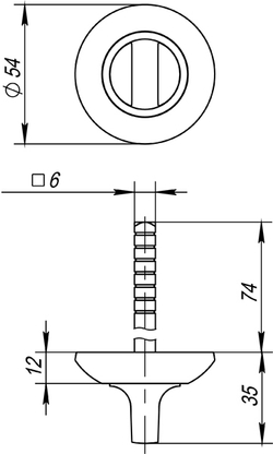 Ручка поворотная BKW6.R.AR54 (BKW6 AR) SN/CP-3 матовый никель/хром