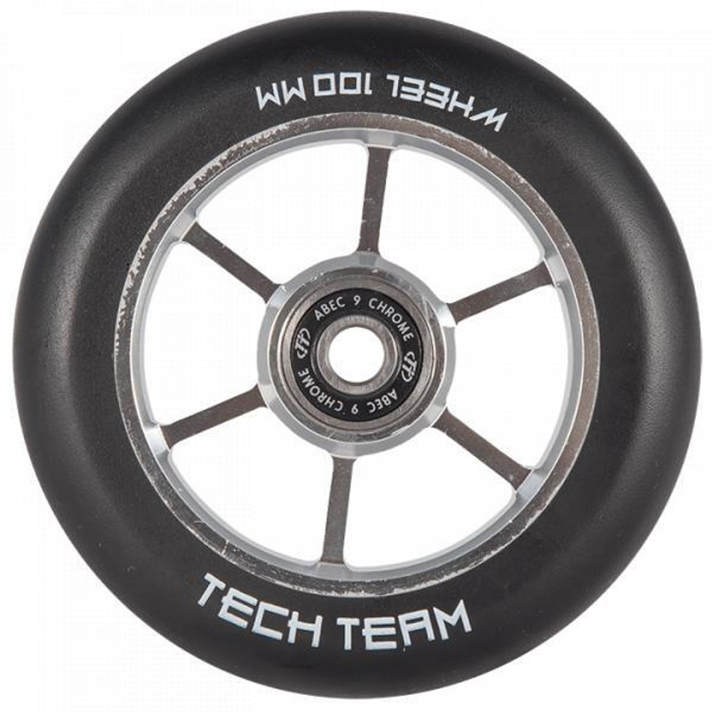 Колесо для самоката X-Treme 100мм. Форма 6RT, серебро