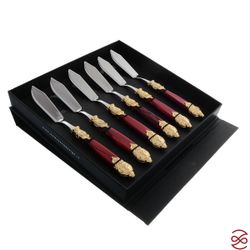 Набор столовых ножей для рыбы domus versaille gold (6 шт)