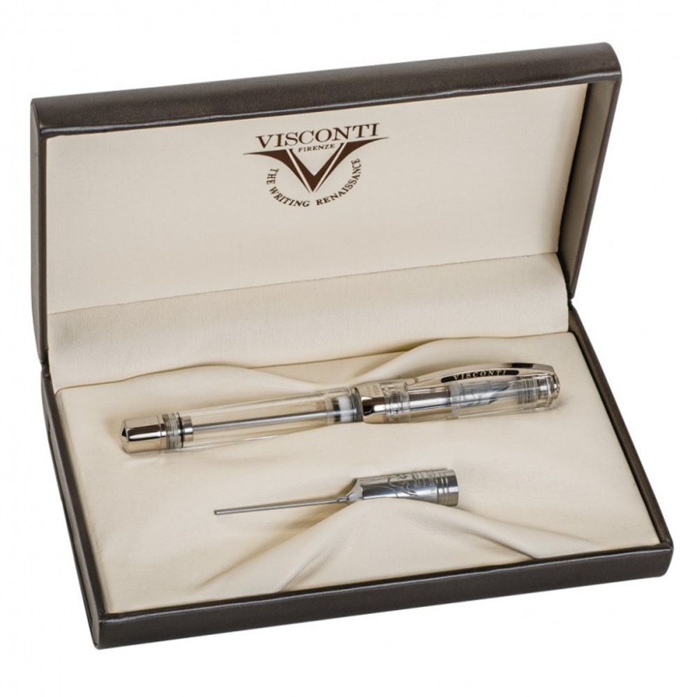 Ручка перьевая Visconti Опера Демо Кристалл прозр см перо стал хром 18 М в компл снорк (Vs-651-00M)