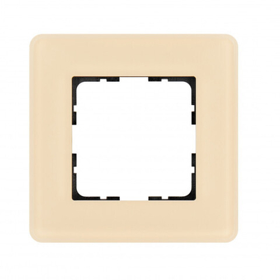 Стеклянная матовая закругленная рамка 1 пост , цвет тауп