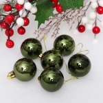 Новогодние шары 4 см (набор 6 шт) «Глянец», изумруд