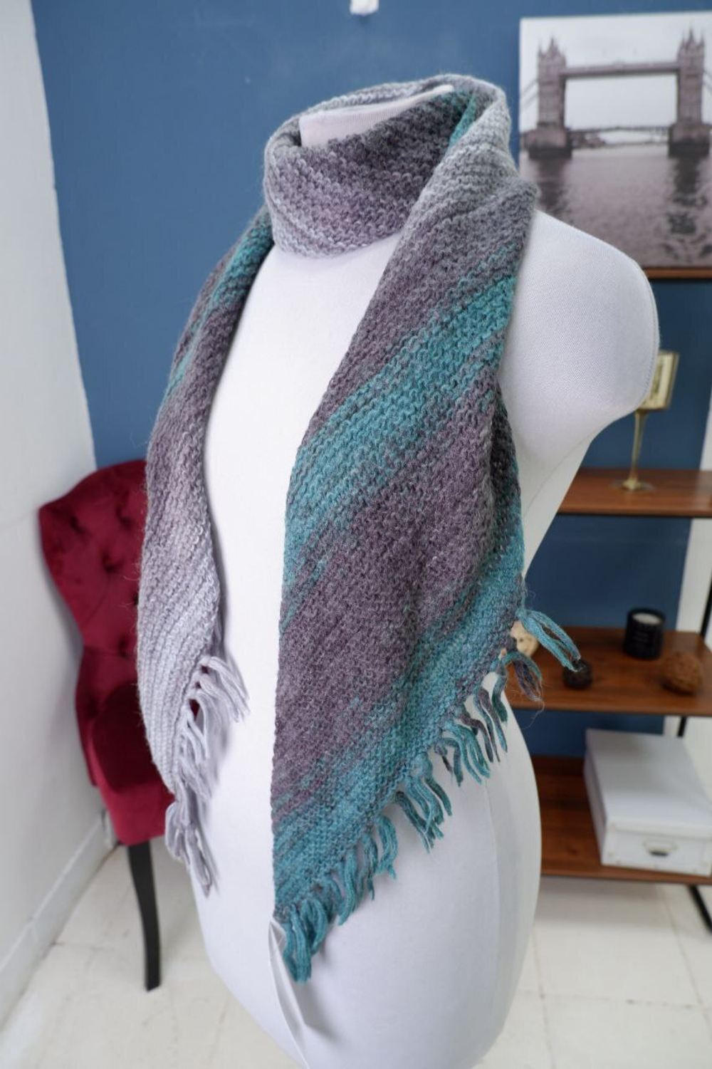 Шарф теплый с шерстью