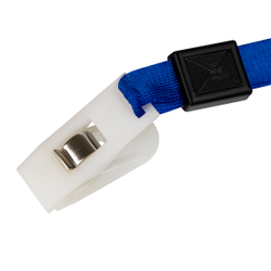 Бейдж горизонтальный OfficeSpace, 67*100мм (размер вставки 55*90мм), школьный синий, с клипом на синей ленте 344582