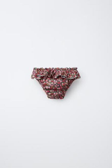 ZARA ПЛАВКИ С ЦВЕТОЧНЫМ ПРИНТОМ И ТКАНИ LIBERTY, РОЗОВАТЫЙ