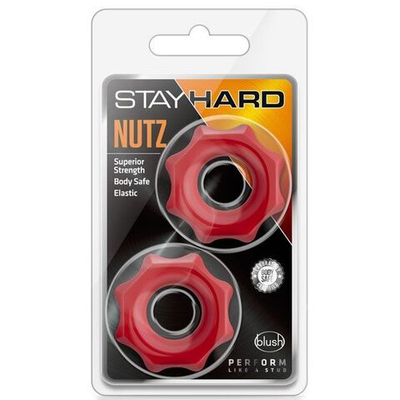 Набор из 2 красных фигурных эрекционных колец NUTZ (Цвет: красный)