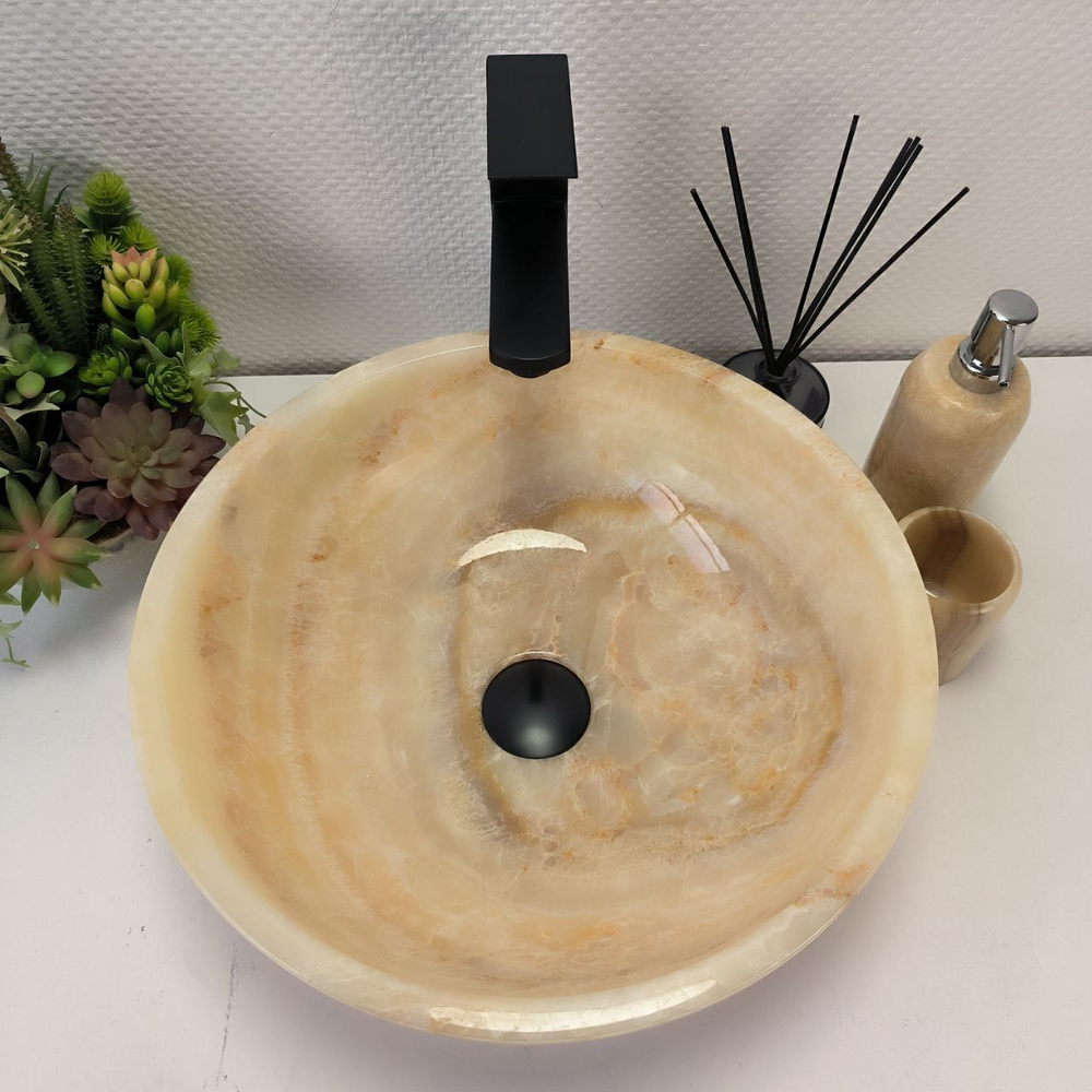 Раковина из оникса Bowl Yellow TinLip BO-63001 40*40*15 40