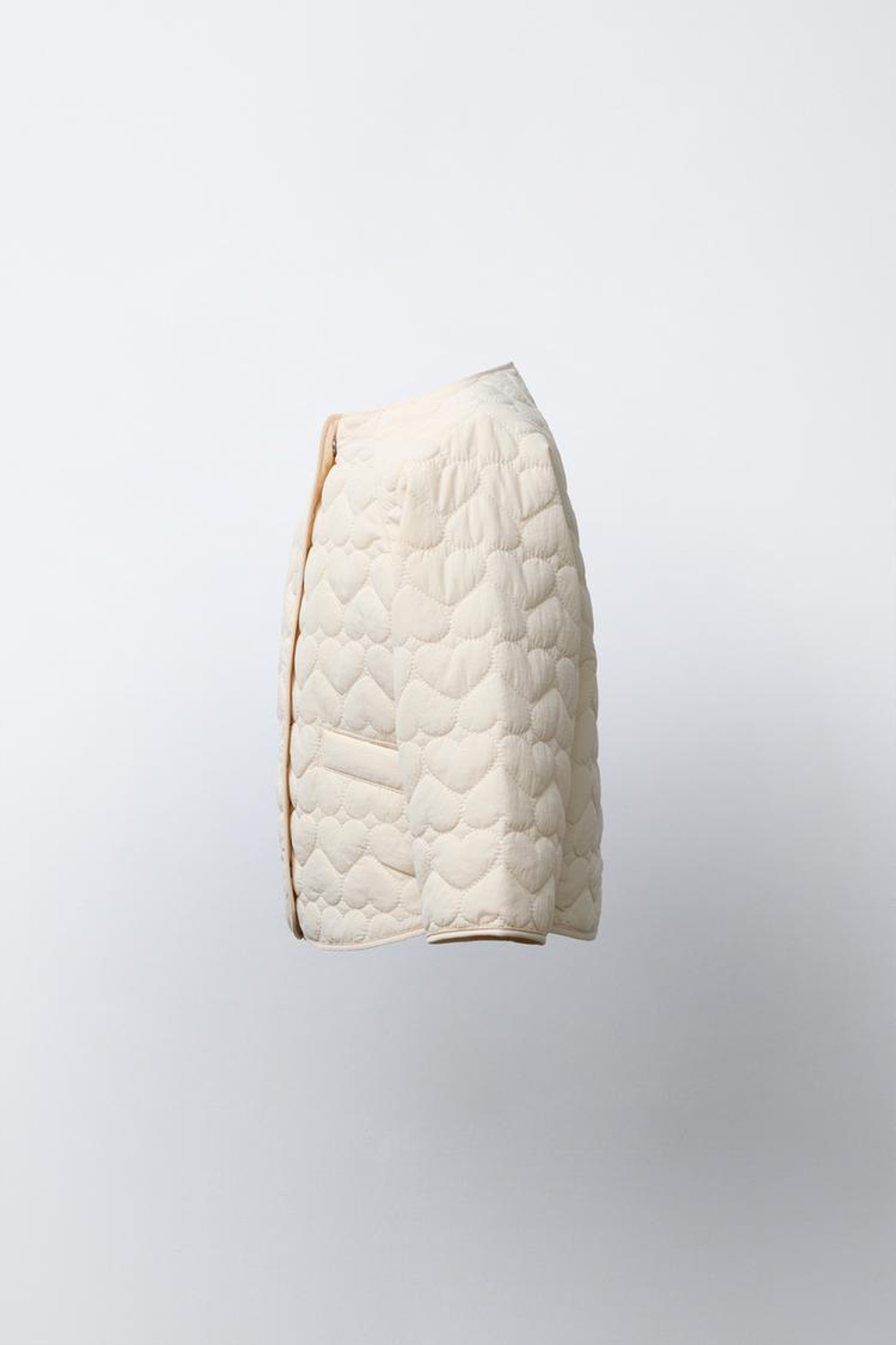 ZARA СТЕГАНАЯ КУРТКА, ЭКРЮ