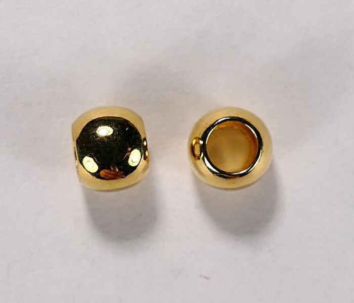 Бусина металлическая "Шар", 6 мм, позолоченная, 1 шт.