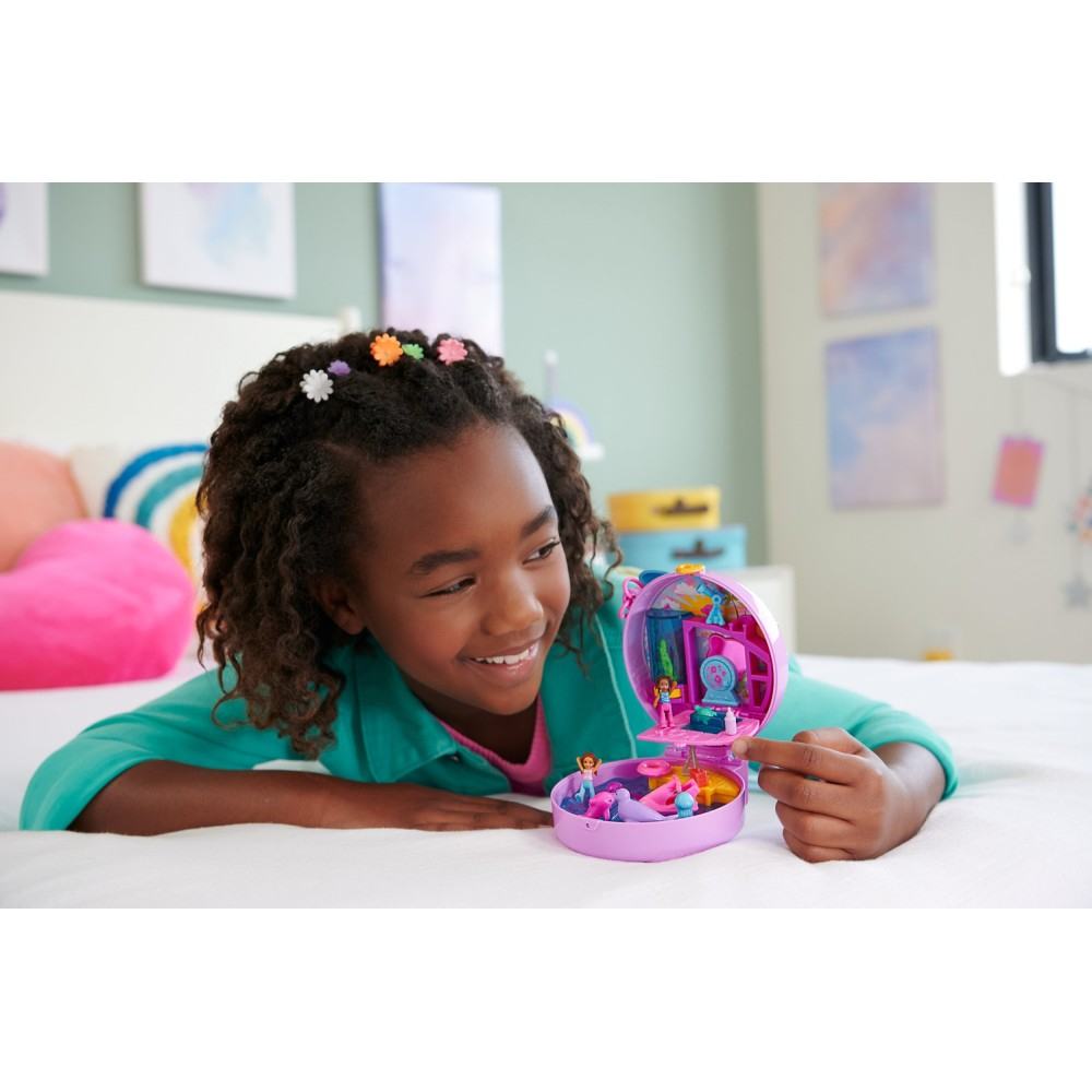 Polly Pocket - Аквариум Дельфина Компактный набор + 2 куколки + аксессуары HWN96