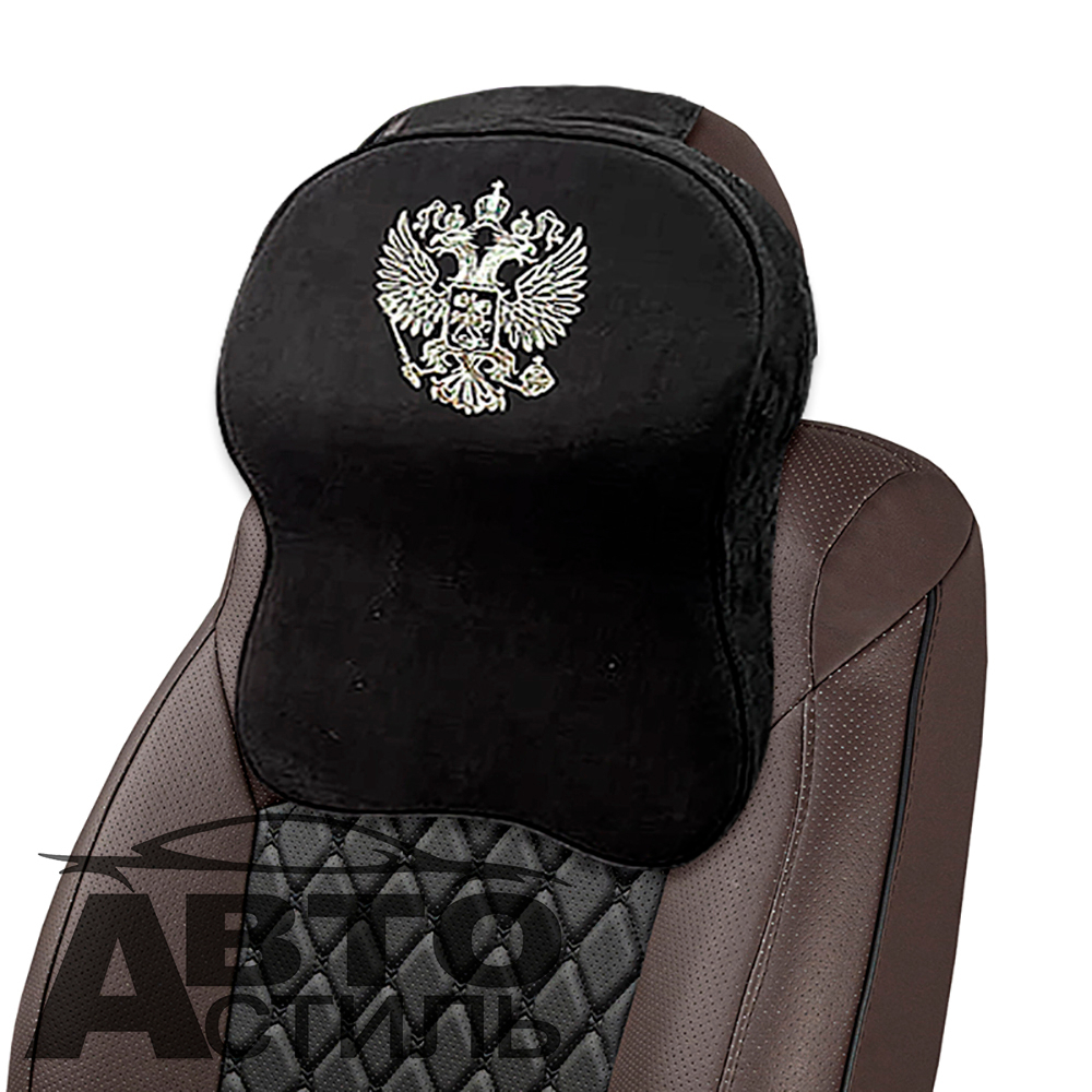 Подушка на подголовник Coolpart - MAXIMAL (1шт) - J-120-BL-EM черный ГЕРБ