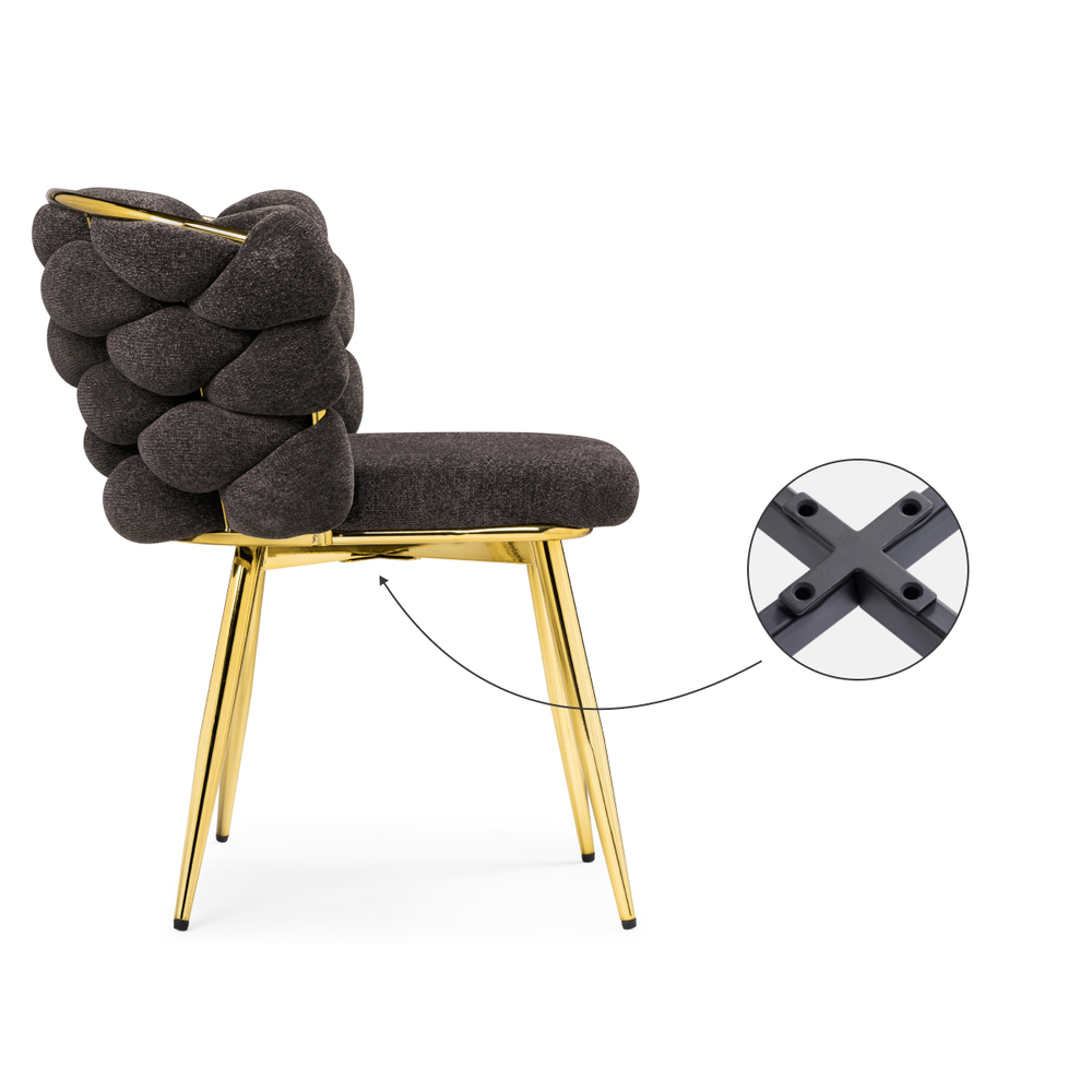 Стул на металлокаркасе Woodville на металлокаркасе Rendi gold,  gray