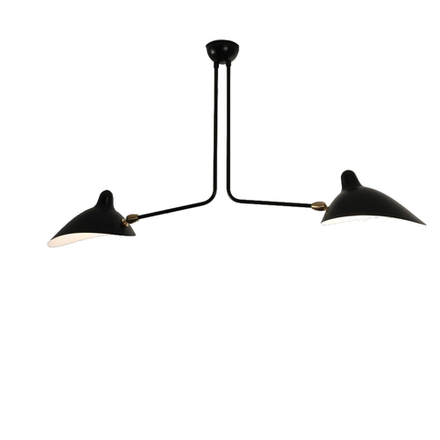 Ceiling design lamp  Two Arms by Serge Mouille (Black)