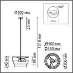 8038/3 MODERNI LN25 133 никель/желтый/серый/белый, металл/текстиль Подвесной светильник Е27 3*60W 220V ILAIDA