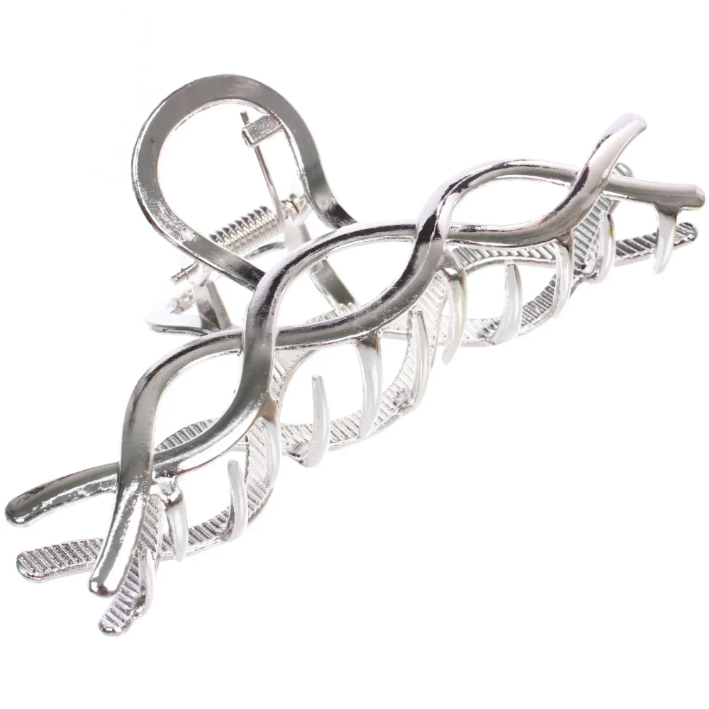 Заколка - краб для волос на блистере «PREMIUM», монако, цвет серебро и золото, 10см