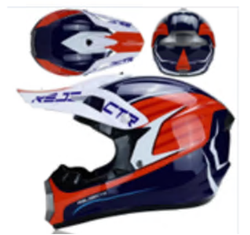 Шлем кроссовый взрослый MOTAX глянцево-синий-красный (G3)