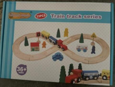 Развивающая игрушка Деревянная дорога 33 эл, коробка C-41885