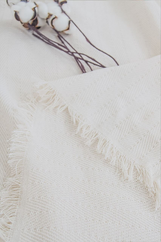 Плед "Merlin" с бахромой 220х240, цвет Кремовый