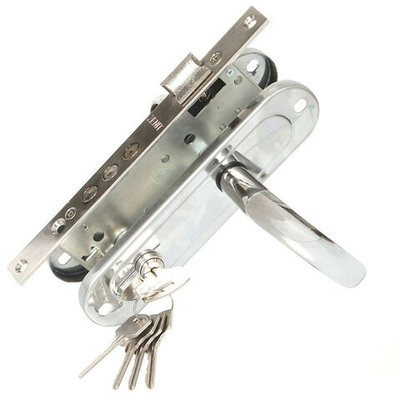 Замок врезной Зенит, ЗВ4-85.3-02, БП-00009800, ручка в комплект, цилиндровый, хром