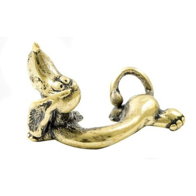 Фигурка литая Такса, латунь