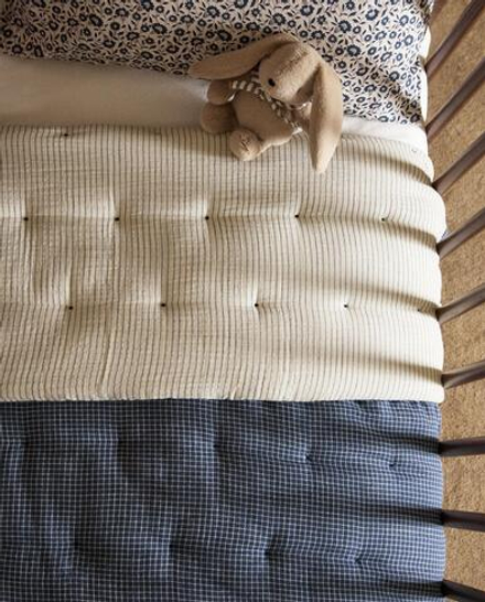 Zara Home покрывало детское из хлопка, тёмно-синий, в полоску · 1602/005