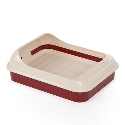Туалет-лоток для кошек с сетк, с бортиком, беж-бордо, Альтернатива, Верный друг, М6416
