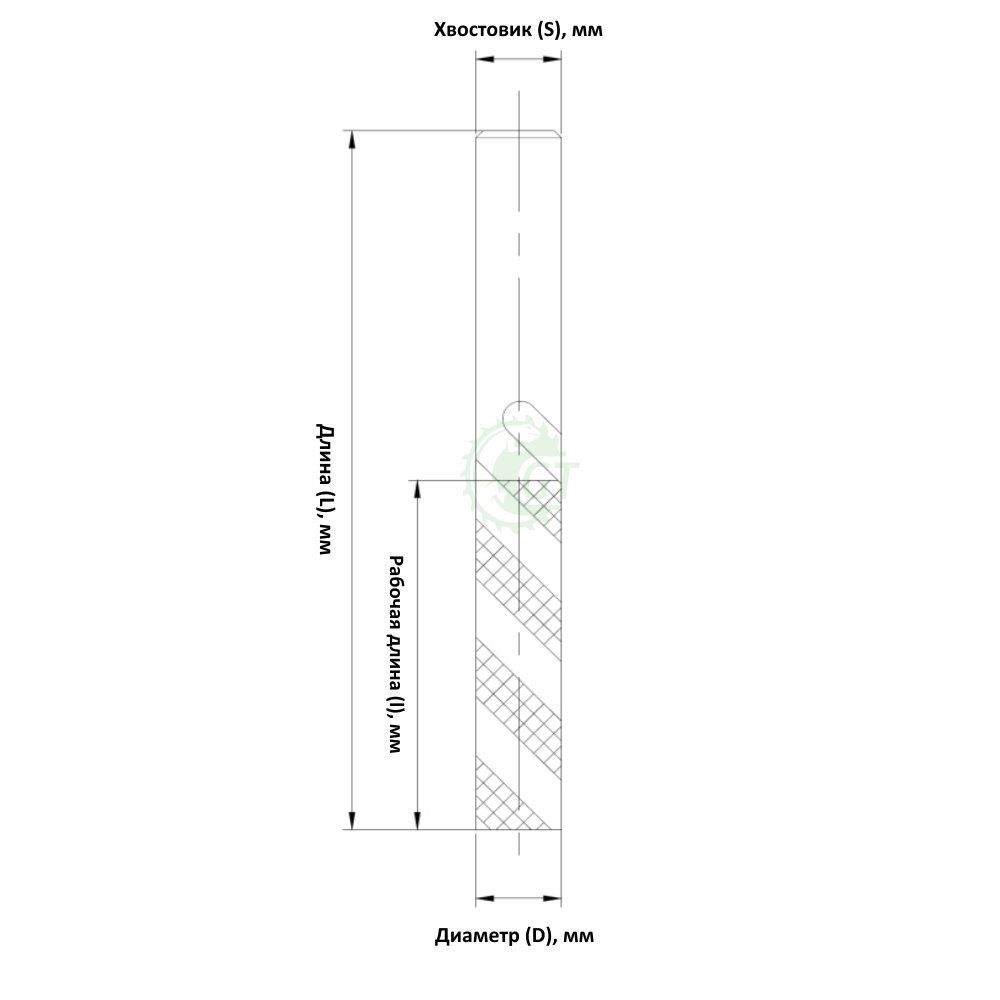 Изображение чертежа борфрезы GT
