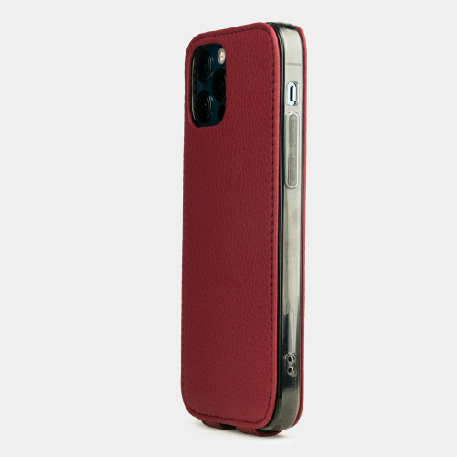 Чехол для iPhone 12 Pro Max из натуральной кожи теленка, вишневого цвета