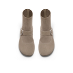 BELLE Cow Split Leather Ankle Boots 3cm Women"s Gray