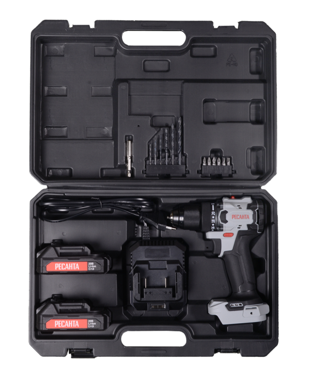 Дрель-шуруповерт аккумуляторная Ресанта ДА-20-2ЛК-БП (бесщеточный двигатель)