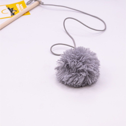 Моськи-Авоськи Игрушка-дразнилка "Удочка шуршик" 4см, на резинке 70см, серая (иск.мех)