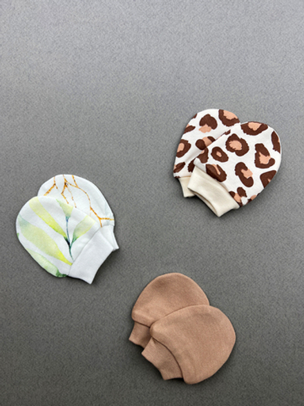 Антицарапки сет из 3х пар LooJoo Ветви / Карамель / Леопард