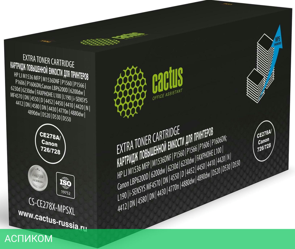 Картридж Cactus CE278A черный (CS-CE278X-MPSXL)