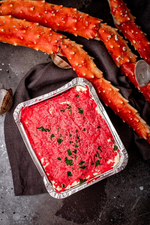 Лазанья с крабом и палтусом под сыром "Красный Песто" 350 гр