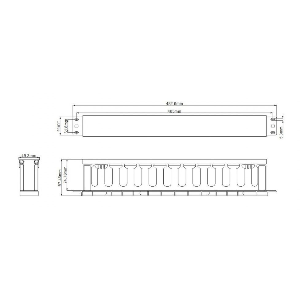 Кабельный организатор Hyperline CM-1U-D75-PL-COV