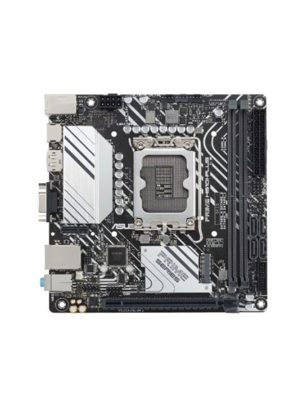 ASUS PRIME H610I-PLUS-CSM (Socket 1700, mini ITX, 2xDDR5(96GB), VGA/HDM/DP, 1xPCIe 4.0x16, 1xLAN, 4xSATA 6Gb/s, 1xM.2, 1xM.2 E key, 2xUSB 3.2, 2xUSB 2.0, 1xPS/2)