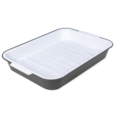 Туалет для кошек с сеткой "Эстет", темно-серый, 380*280*62мм, Gamma