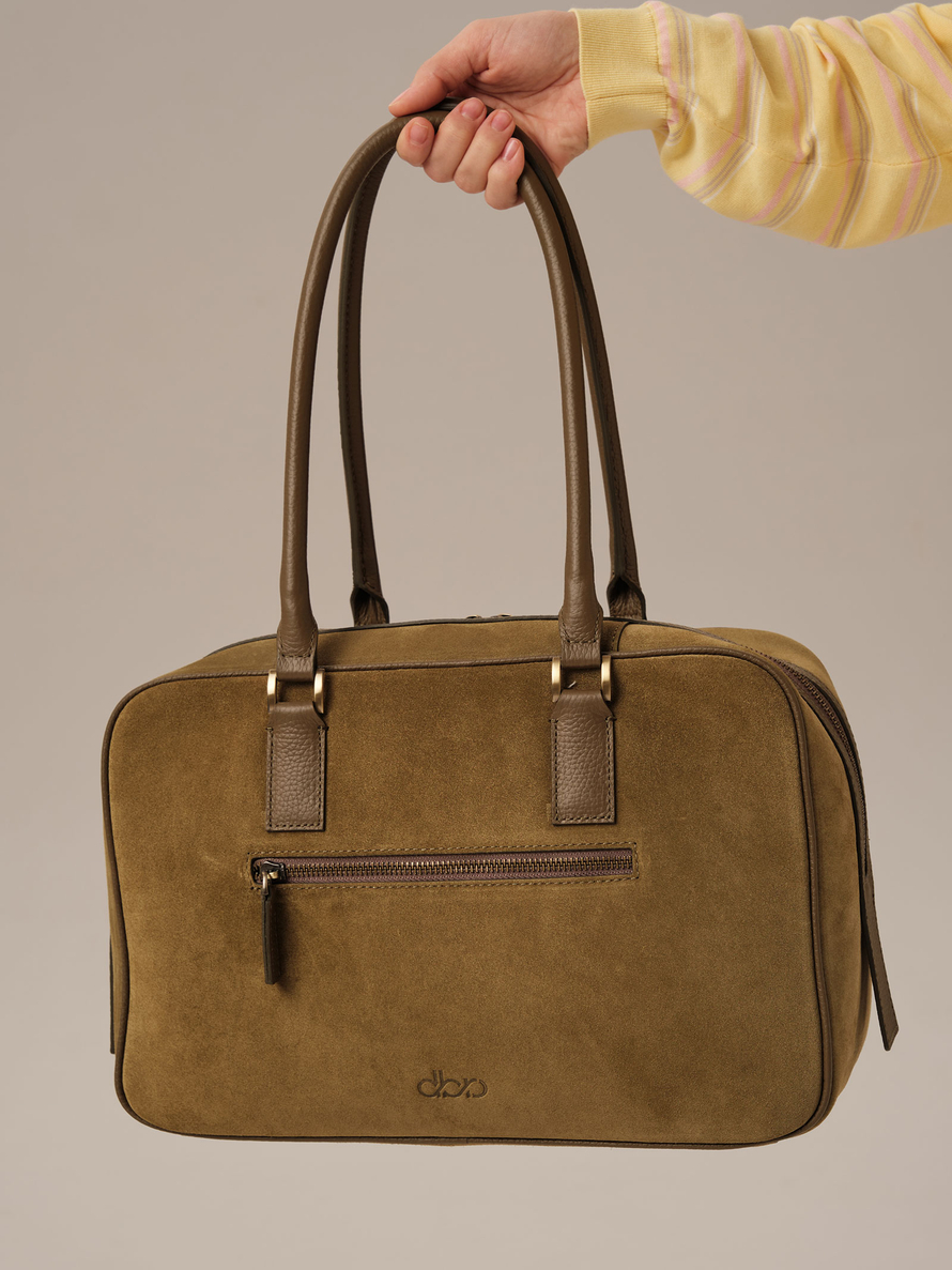 Замшевая сумка DBR Dominique 31389 белый мох