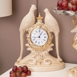 Часы настольные Павлины Айвори