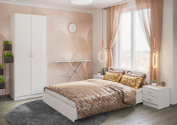 Кровать 160х200 с основанием ДСП Ронда КР-160, белый