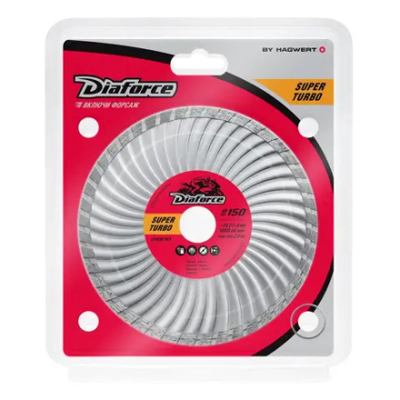 Диск алмазный SUPER TURBO 150х22,23х8х2,6 мм сухой рез DIAFORCE 502150