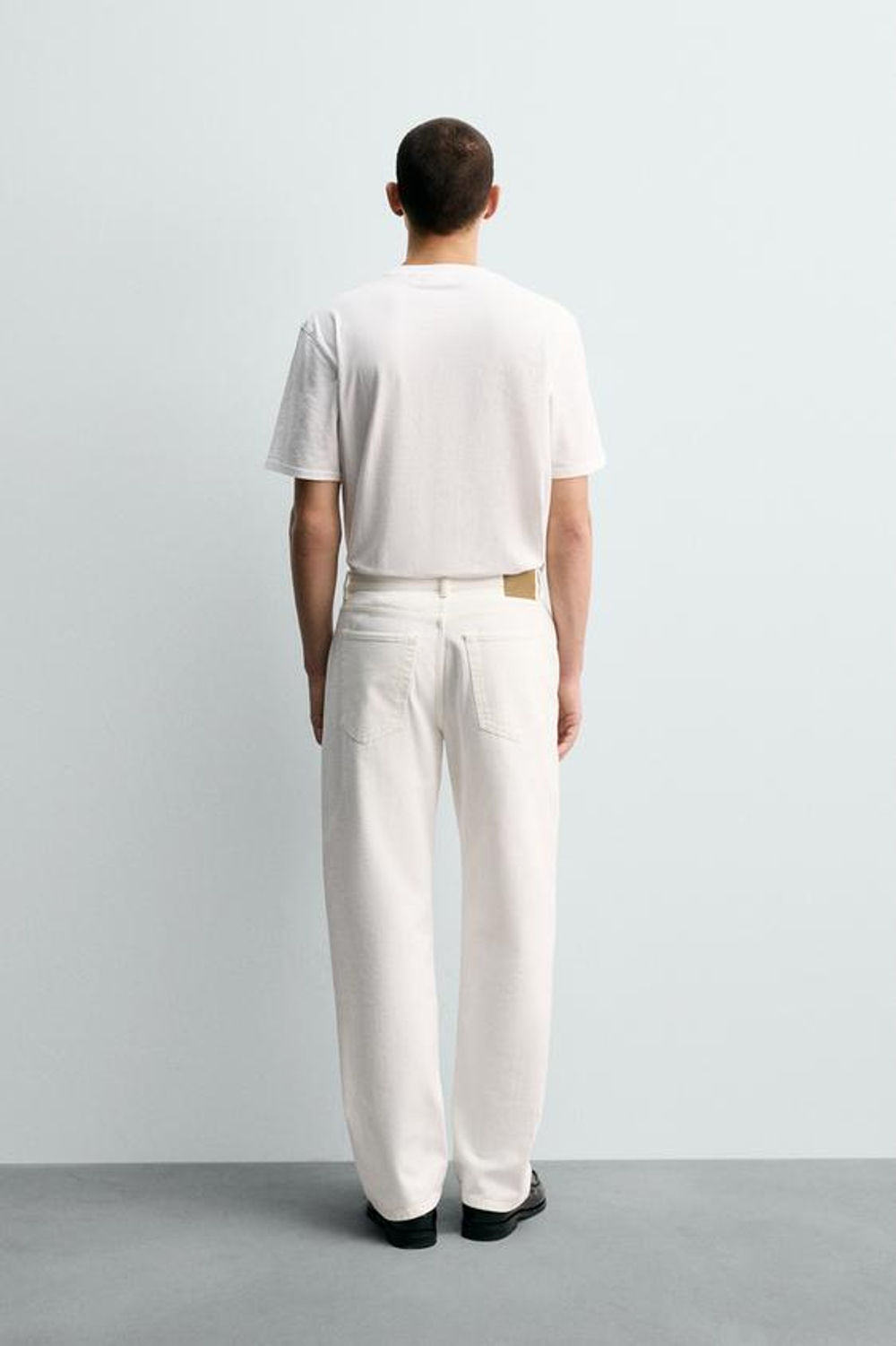 ZARA ДЖИНСЫ STRAIGHT ДЛИНОЙ ДО ЩИКОЛОТКИ SELVEDGE, ЭКРЮ