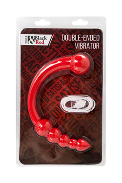 Двусторонний вибратор Black&Red by TOYFA, силикон, красный, 35 см