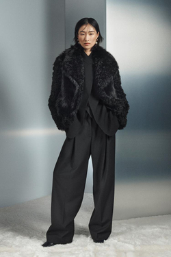 ZARA БЛЕЙЗЕР ИЗ СМЕСОВОЙ ШЕРСТИ — ZW COLLECTION, ЧЕРНЫЙ