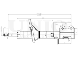 Амортизатор газовый задней подвески левый UNIO SAB-10136