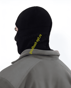 Тактическая вязаная балаклава шапка зимняя Черный