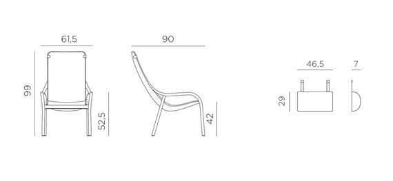 Кресло Net Lounge антрацит с серой подушкой